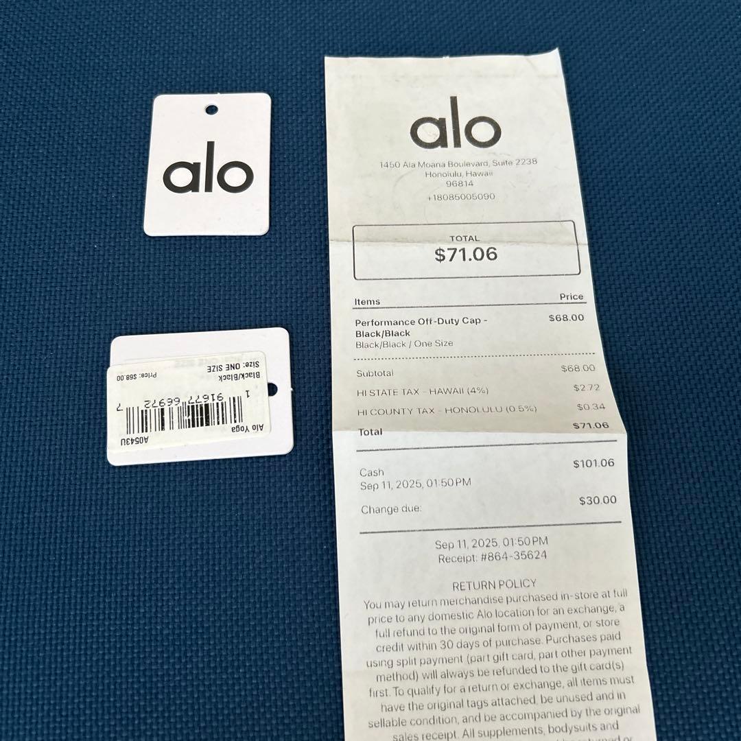alo 黒 ベースボールキャップ タグ付き