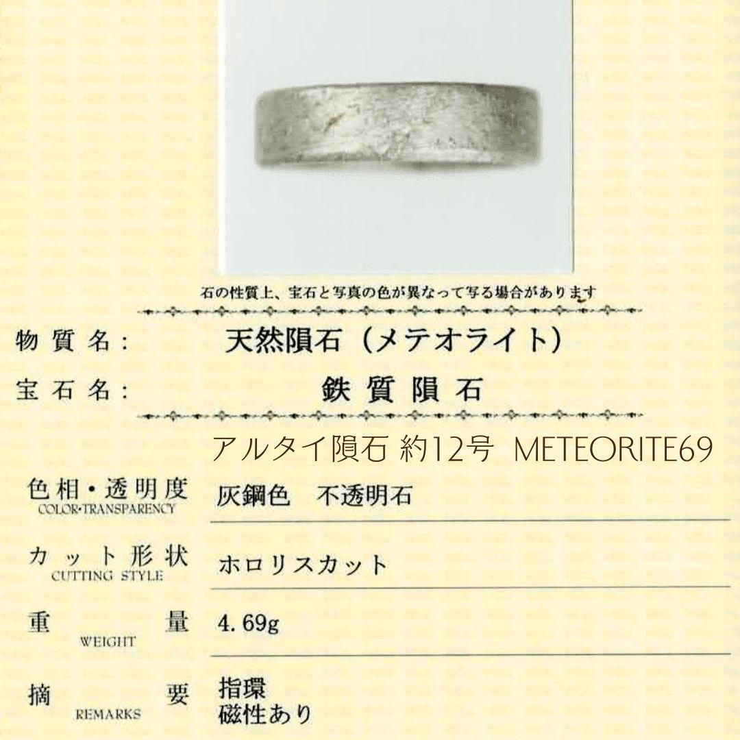 鑑別済 天然石 リング アルタイ隕石 約12号 meteorite69