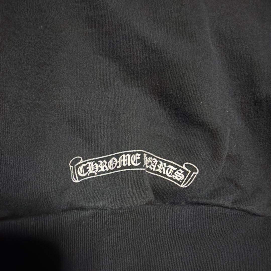 CHROME HEARTS バーティカル　ロゴ　パーカー　スウェット　L クロス