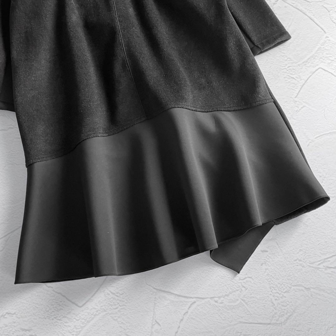 ✨新品✨Eimee Low エイミーロウ ボンディングフリルビーバーコート 黒