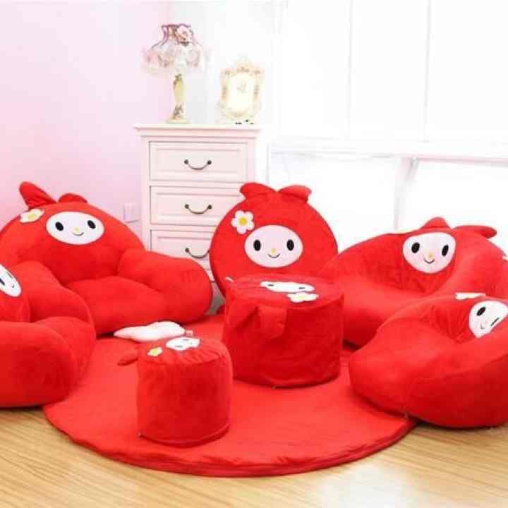 ぬいぐるみソファ椅子じゅうたんミニソファ8点セットレッド002509