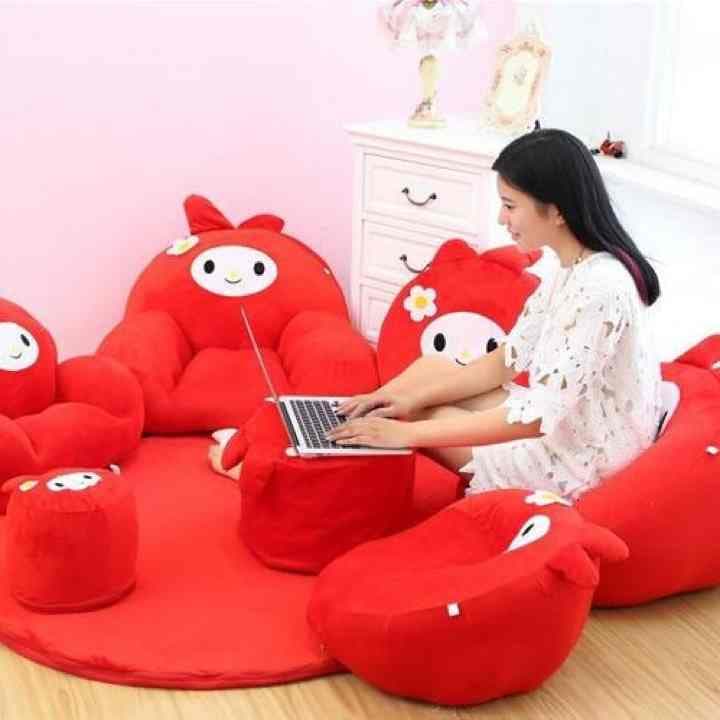 ぬいぐるみソファ椅子じゅうたんミニソファ8点セットレッド002509