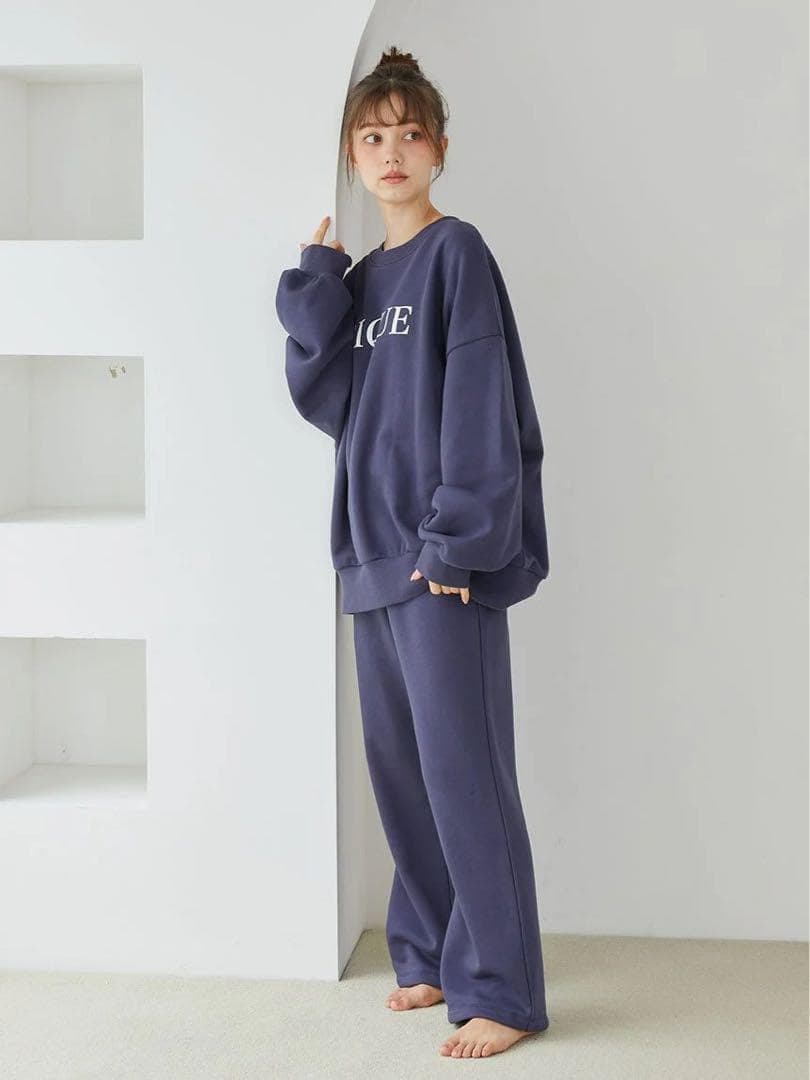 新品 ジェラートピケ スウェット プルオーバー&ロングパンツ ネイビー