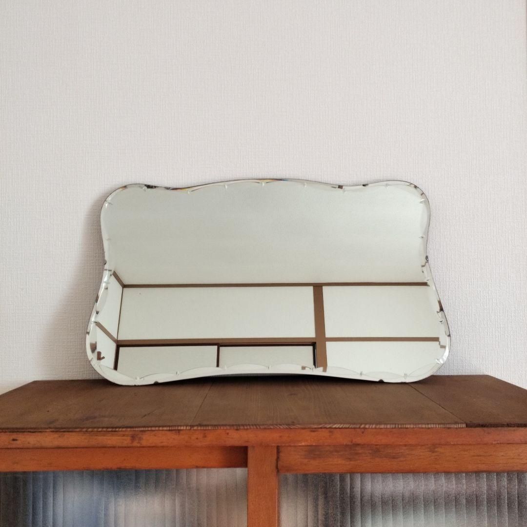 イギリスアンティーク　カッティングミラー　英国アンティーク