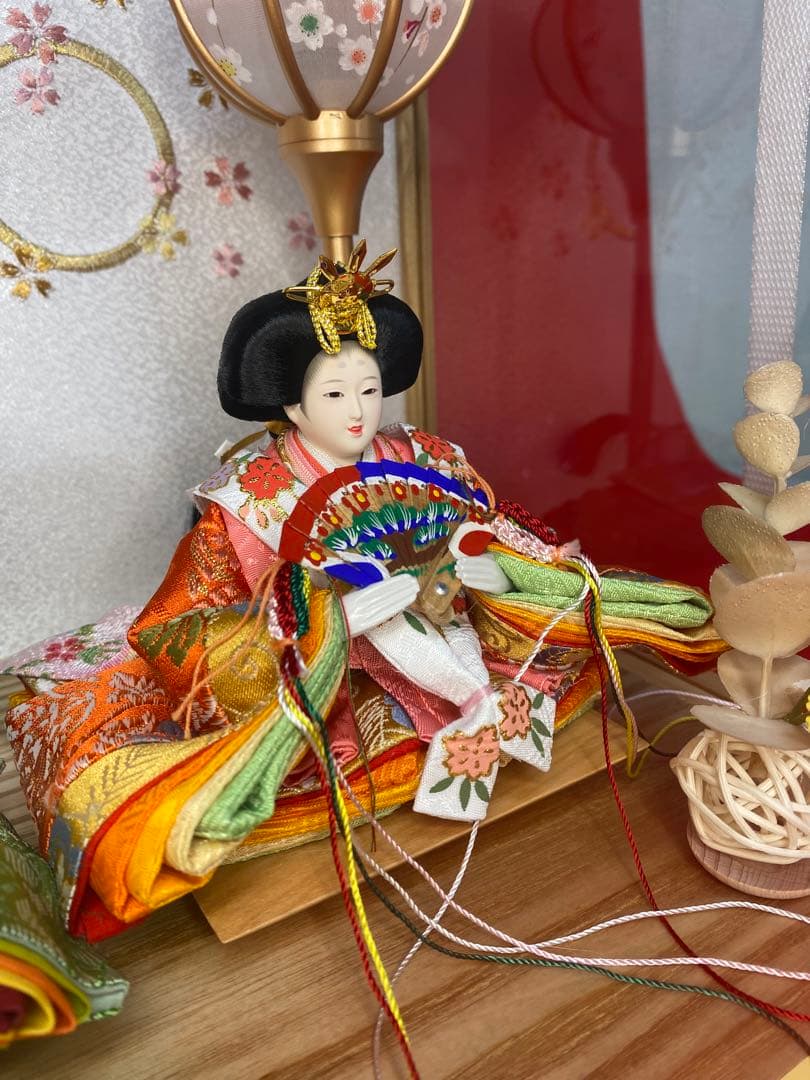 東京久月　雛人形親王飾り白木アクリルケース・間口約４１×奥行約３１×高さ約３１㎝