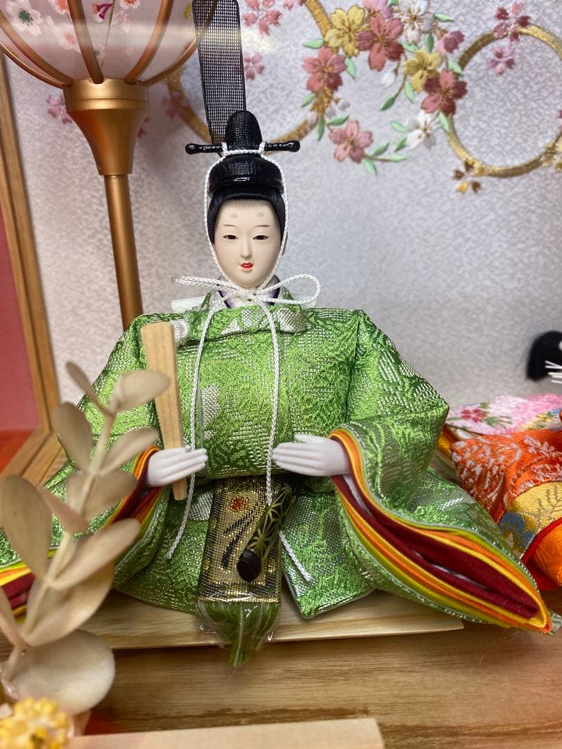 東京久月　雛人形親王飾り白木アクリルケース・間口約４１×奥行約３１×高さ約３１㎝