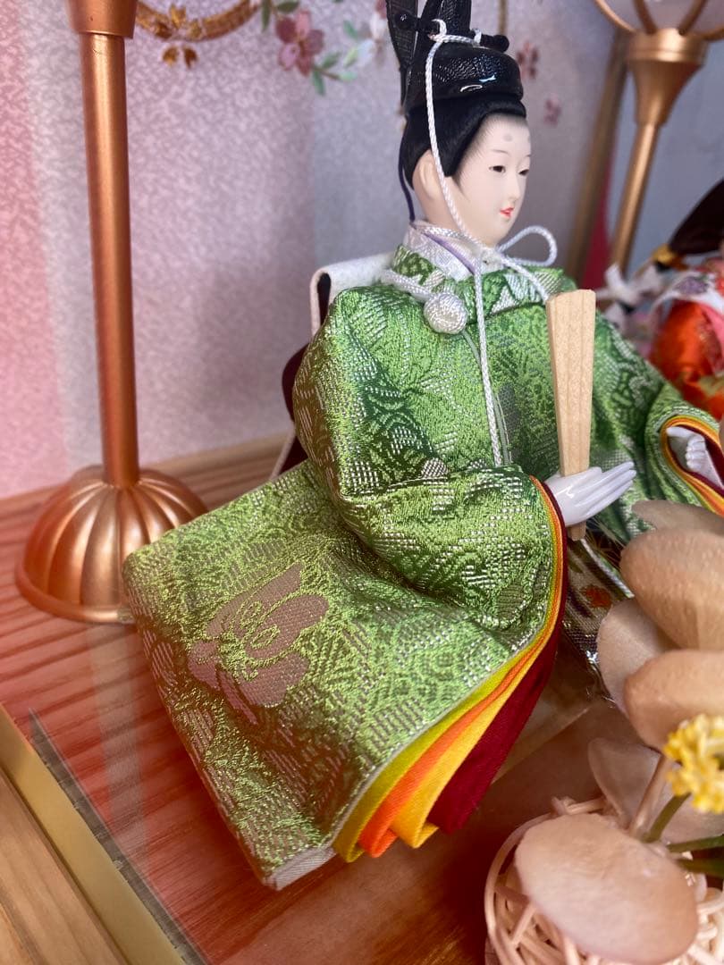 東京久月　雛人形親王飾り白木アクリルケース・間口約４１×奥行約３１×高さ約３１㎝