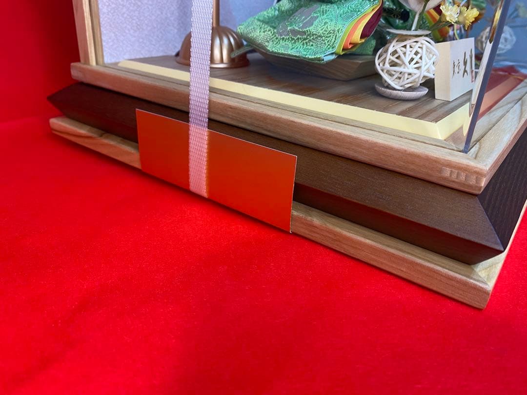 東京久月　雛人形親王飾り白木アクリルケース・間口約４１×奥行約３１×高さ約３１㎝