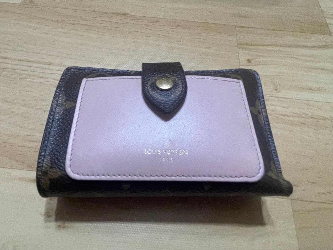 LOUIS VUITTON 二つ折り財布 ブラウン ピンクモノグラム