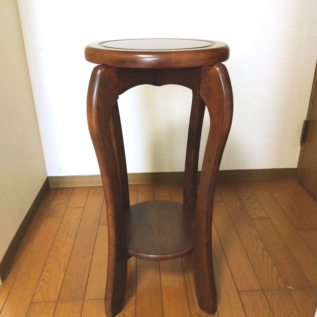 高さ70　アンティーク調 猫脚 花台 飾り台 サイドテーブル クラシック