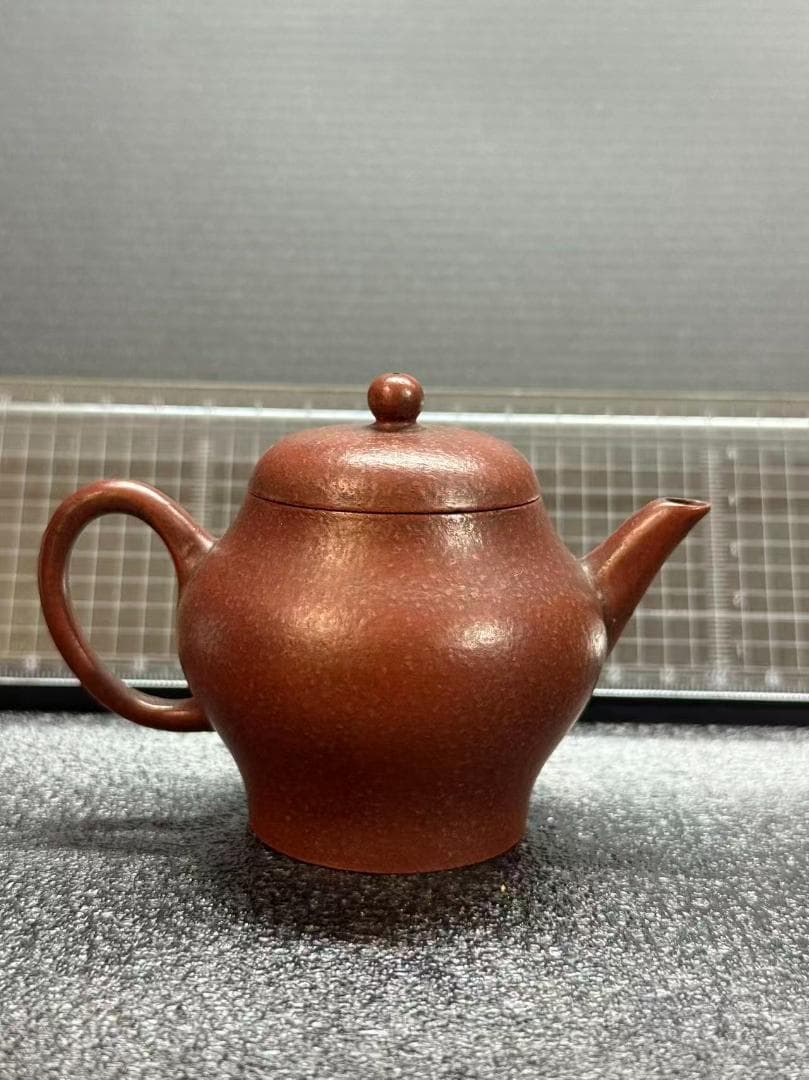 【孟臣 底款 刻漢詩 明月水中来】紫砂壷 朱泥 段泥 煎茶道具 急須 単孔口