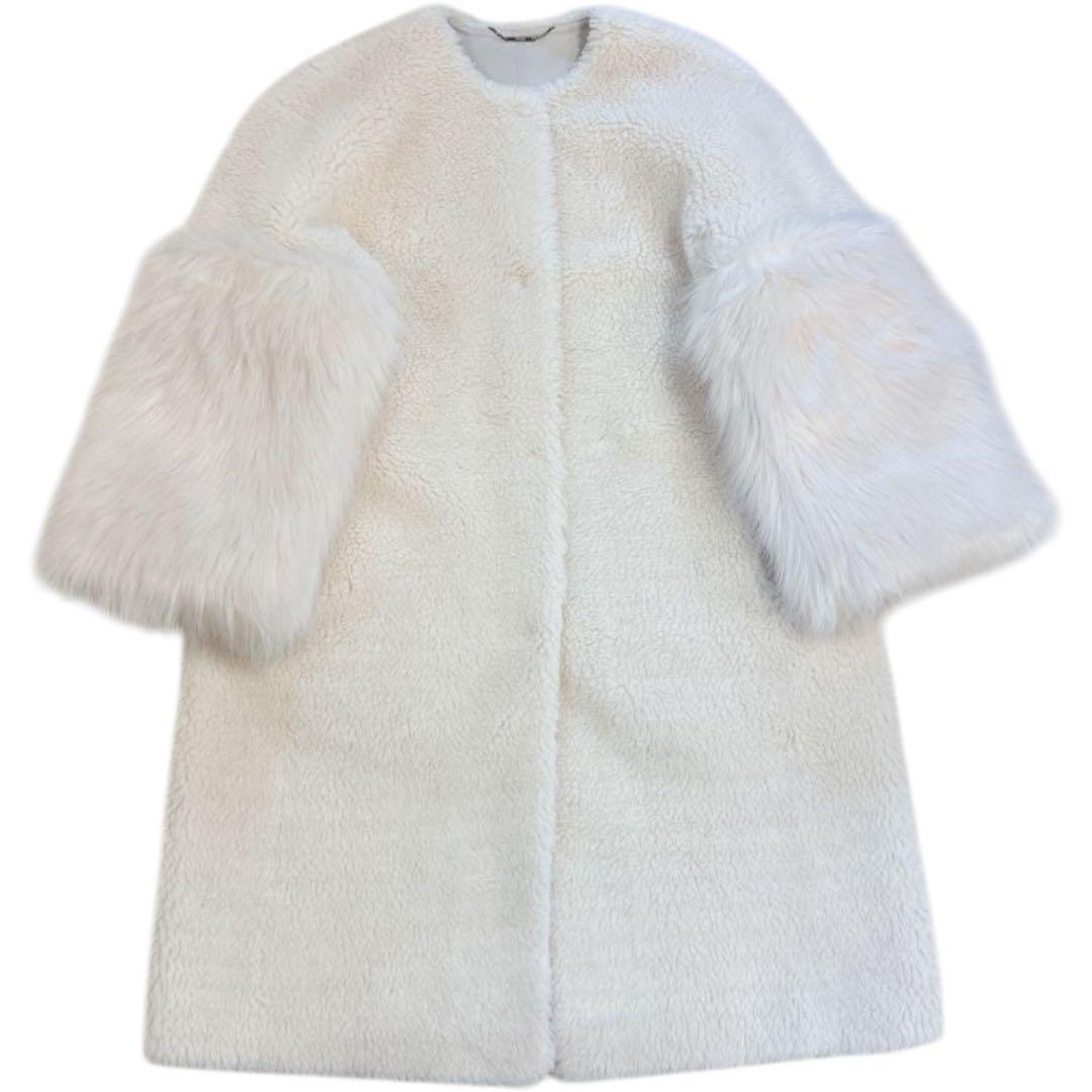 【美品】CELFORD セルフォード 袖ファー付き 2way ボアコート 36