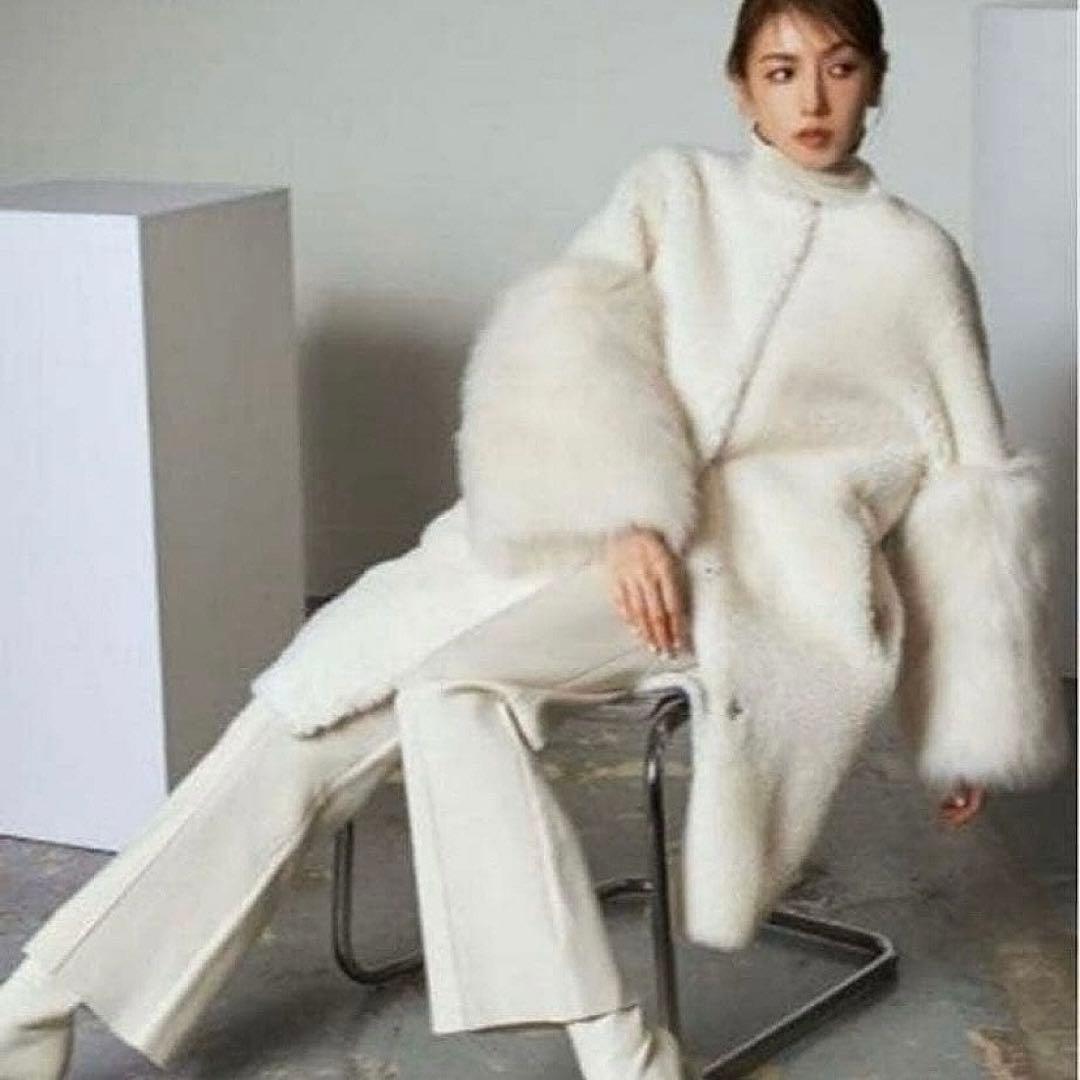 【美品】CELFORD セルフォード 袖ファー付き 2way ボアコート 36