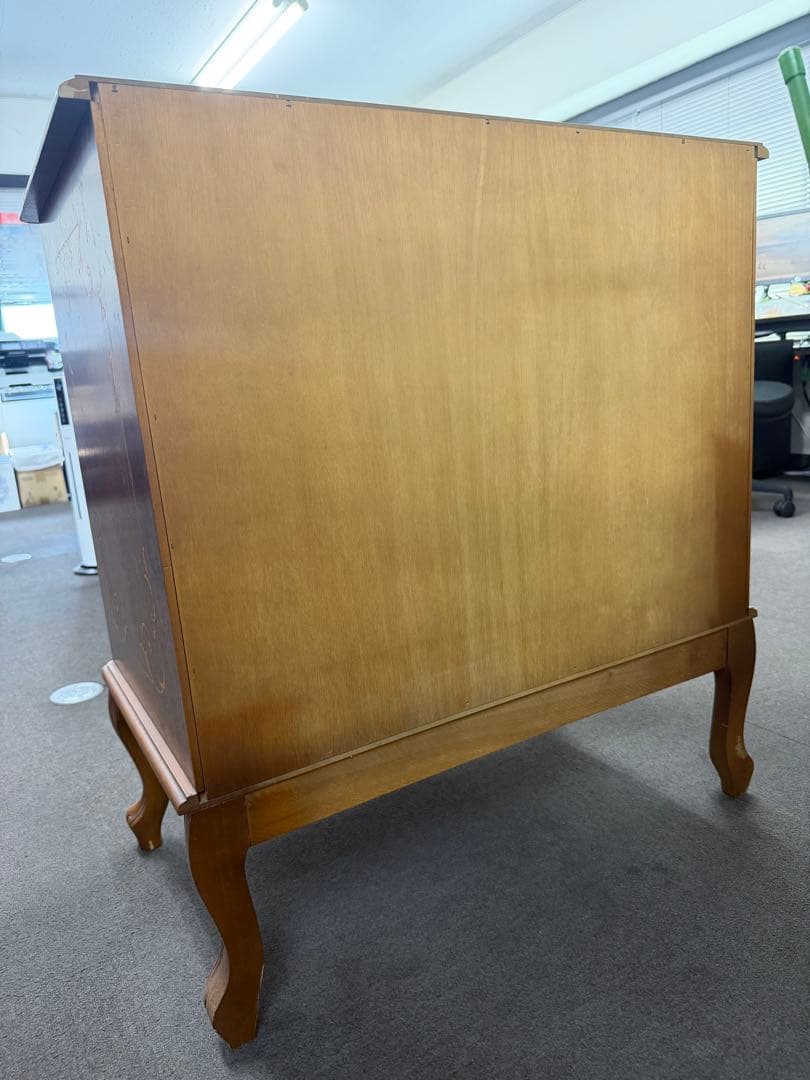 イタリア製 木製4段チェスト 猫脚