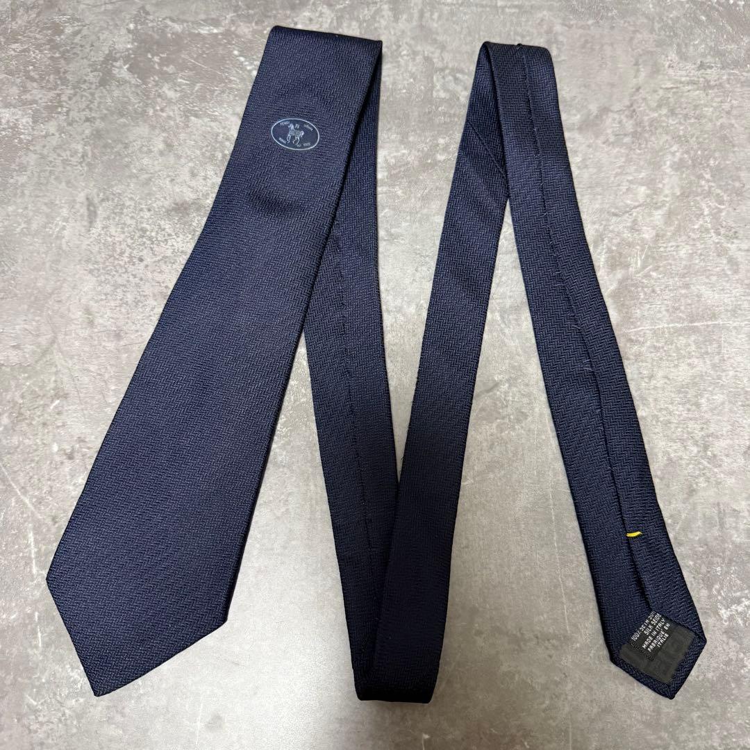 【✨美品✨】FENDI フェンディ ネクタイ ソリッド ネイビー シルク 希少