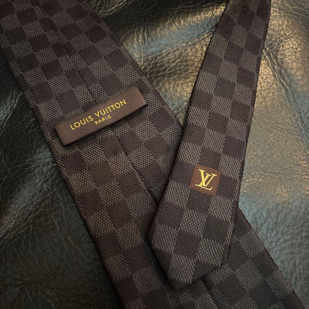 LOUIS VUITTON ダミエ　ブラック　チェックネクタイ