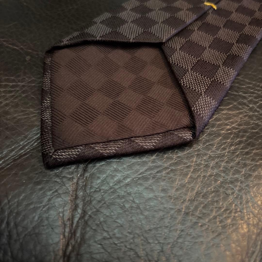 LOUIS VUITTON ダミエ　ブラック　チェックネクタイ