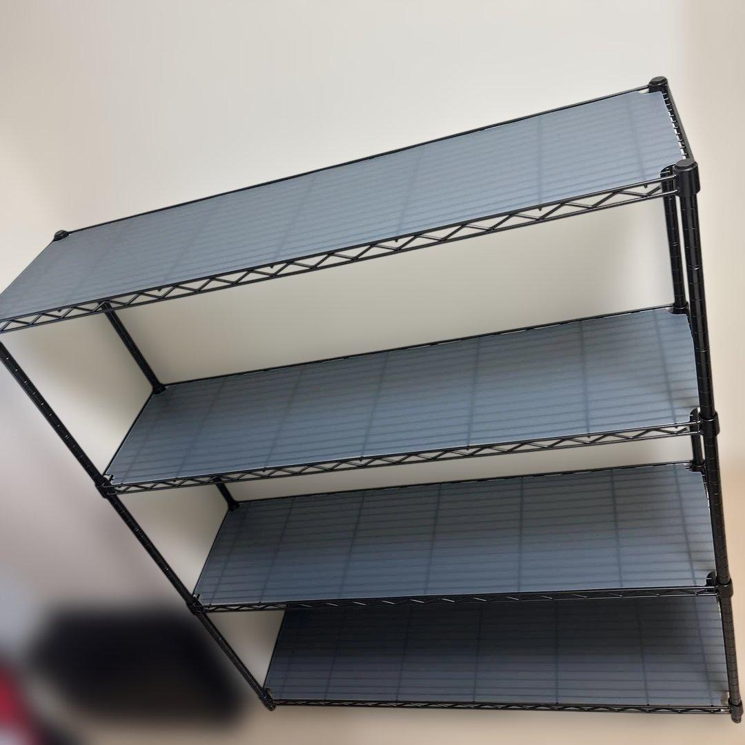 グレー スチールラック 4段 幅120cm +別売りの板付き　極微品