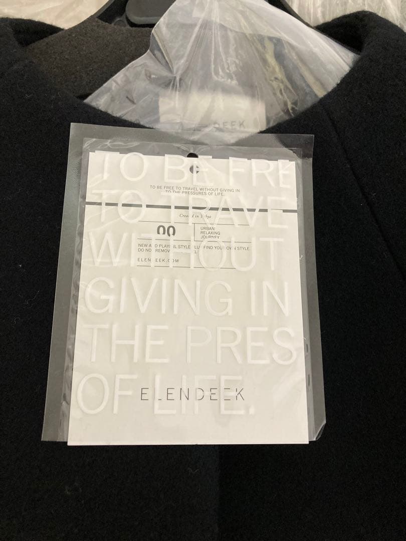 ELENDEEK エレンディーク クルーネックコクーンコート ブラック 02