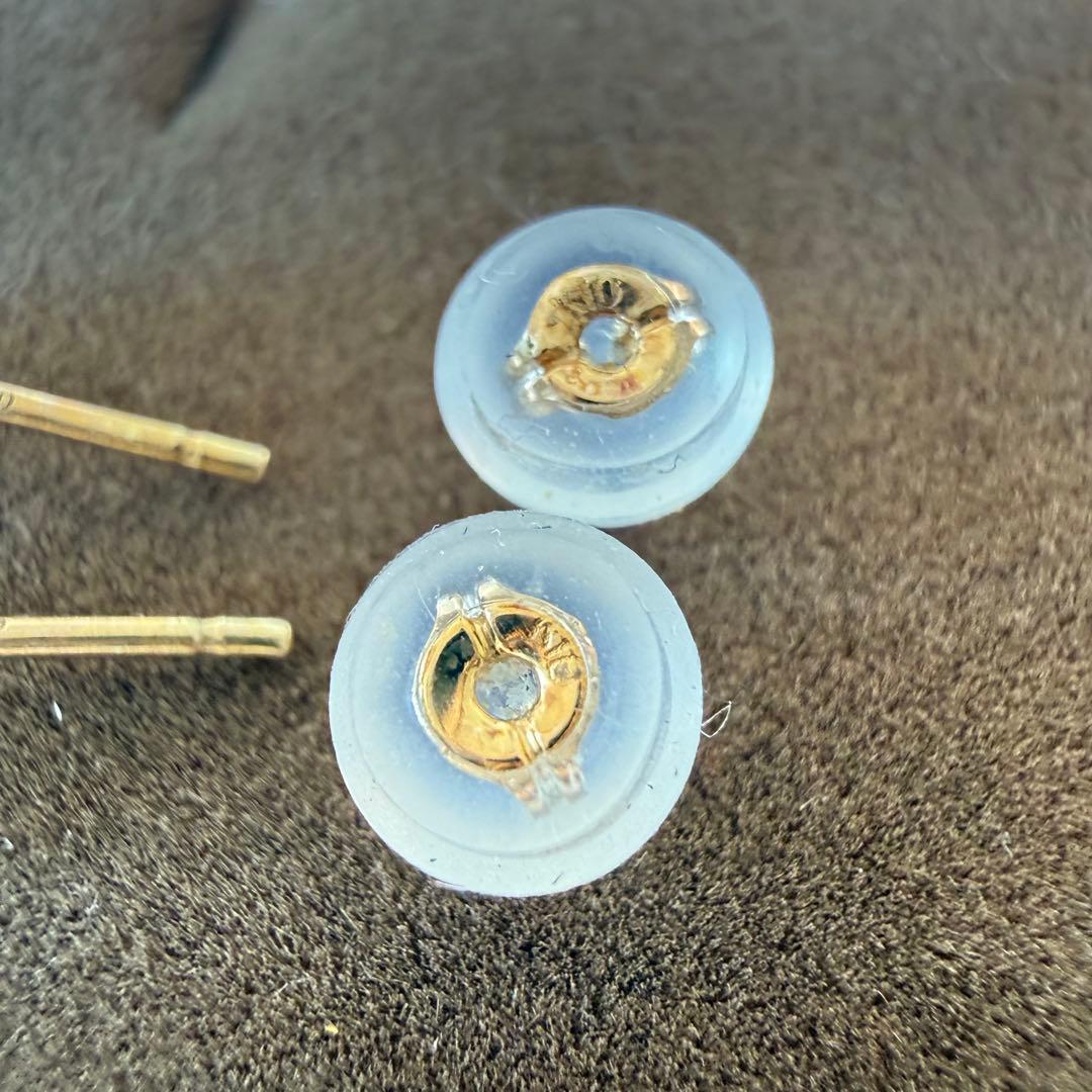 くーちゃん　K10 ルビー　キュービックジルコニア　フラワー　ピアス