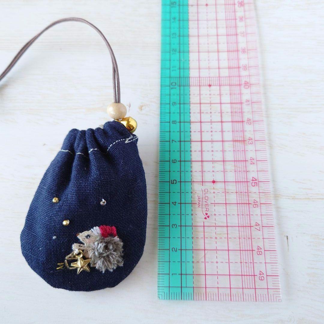 【感謝価格】ちっちゃなりんりんお守りサシェ /巾着サシェ【ハリネズミ君と星の灯】