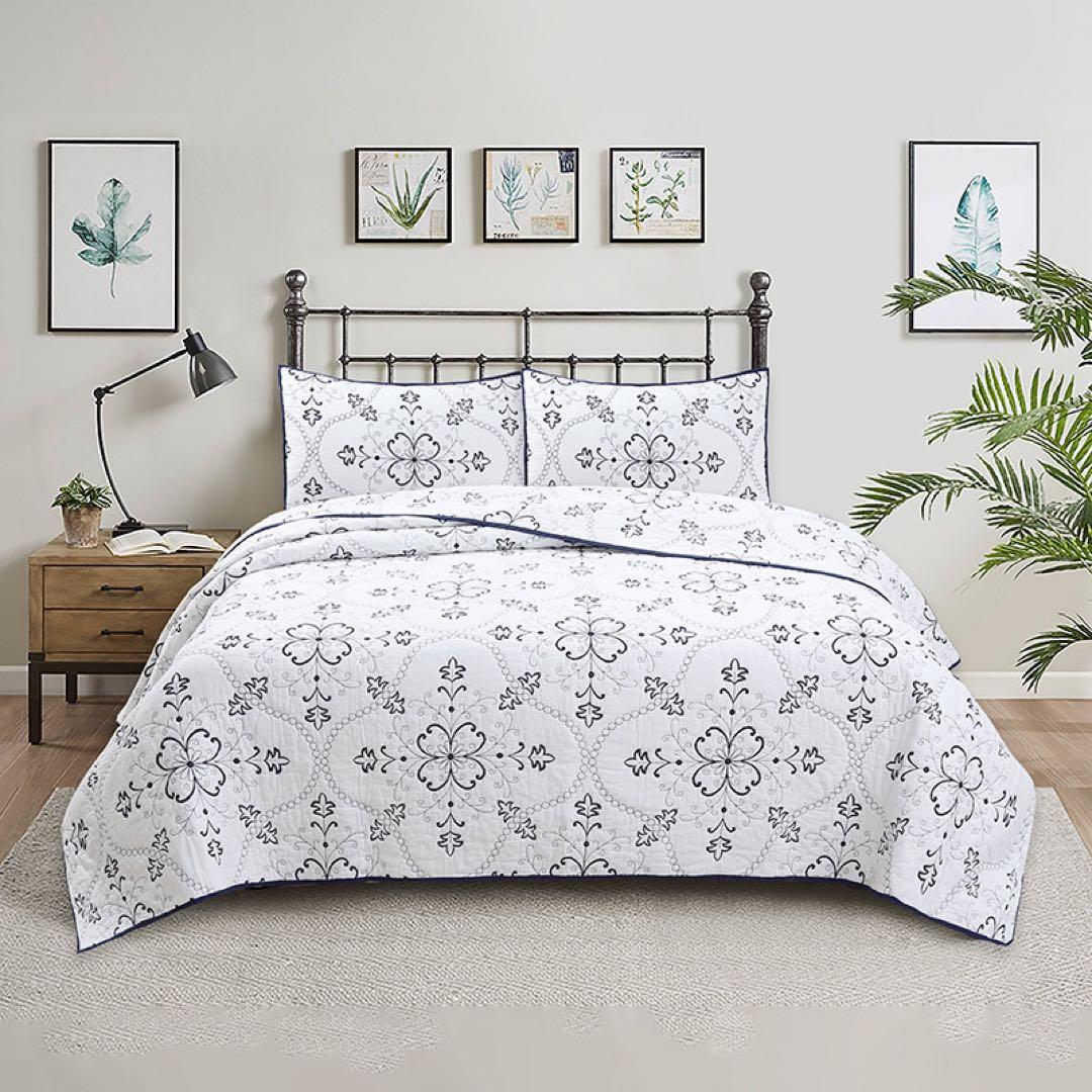 キルトベッドカバー3点セット綿マルチカバー キルティング 203