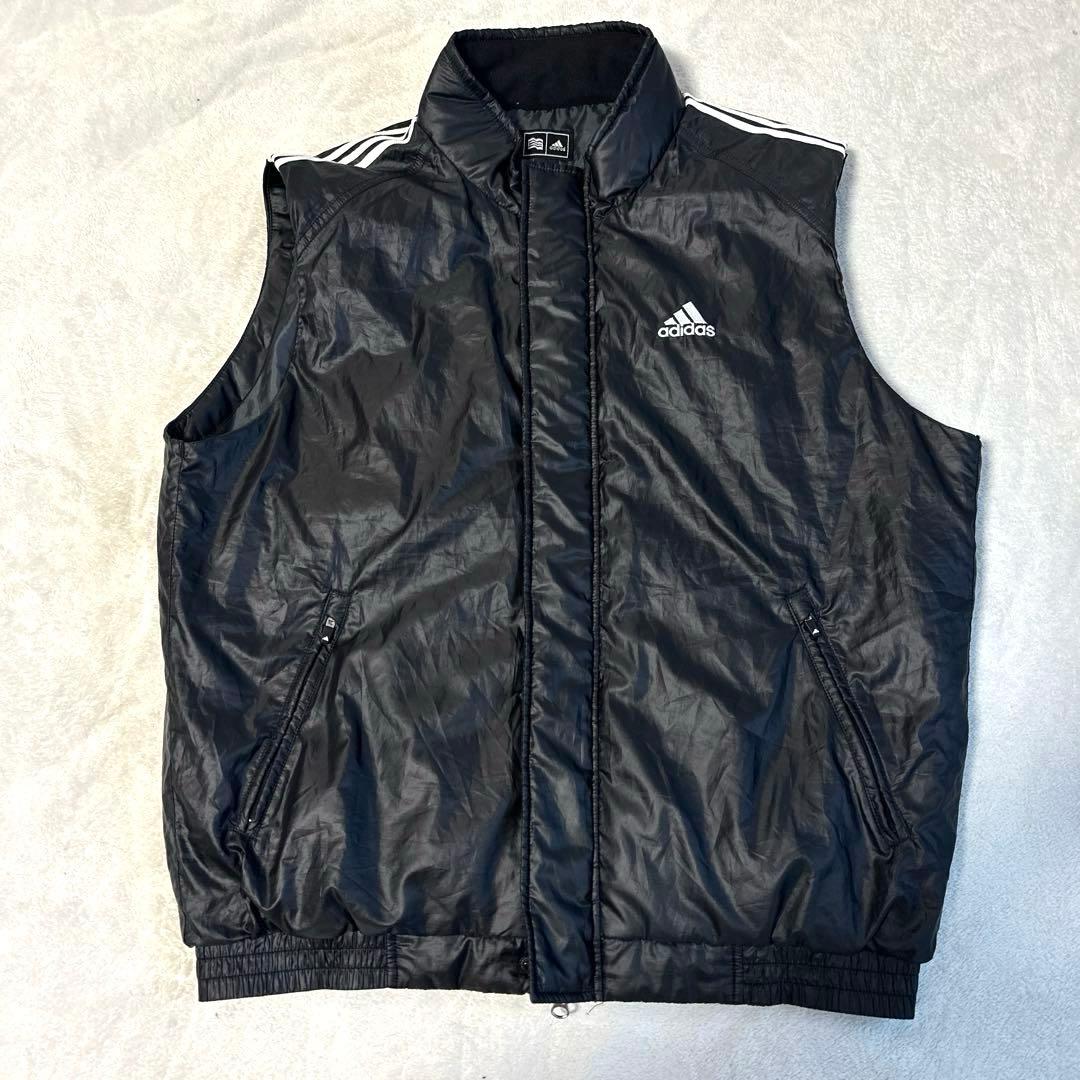 adidas GOLF 中綿ベスト ハイネック ジップアップ ロゴ 刺繍　黒