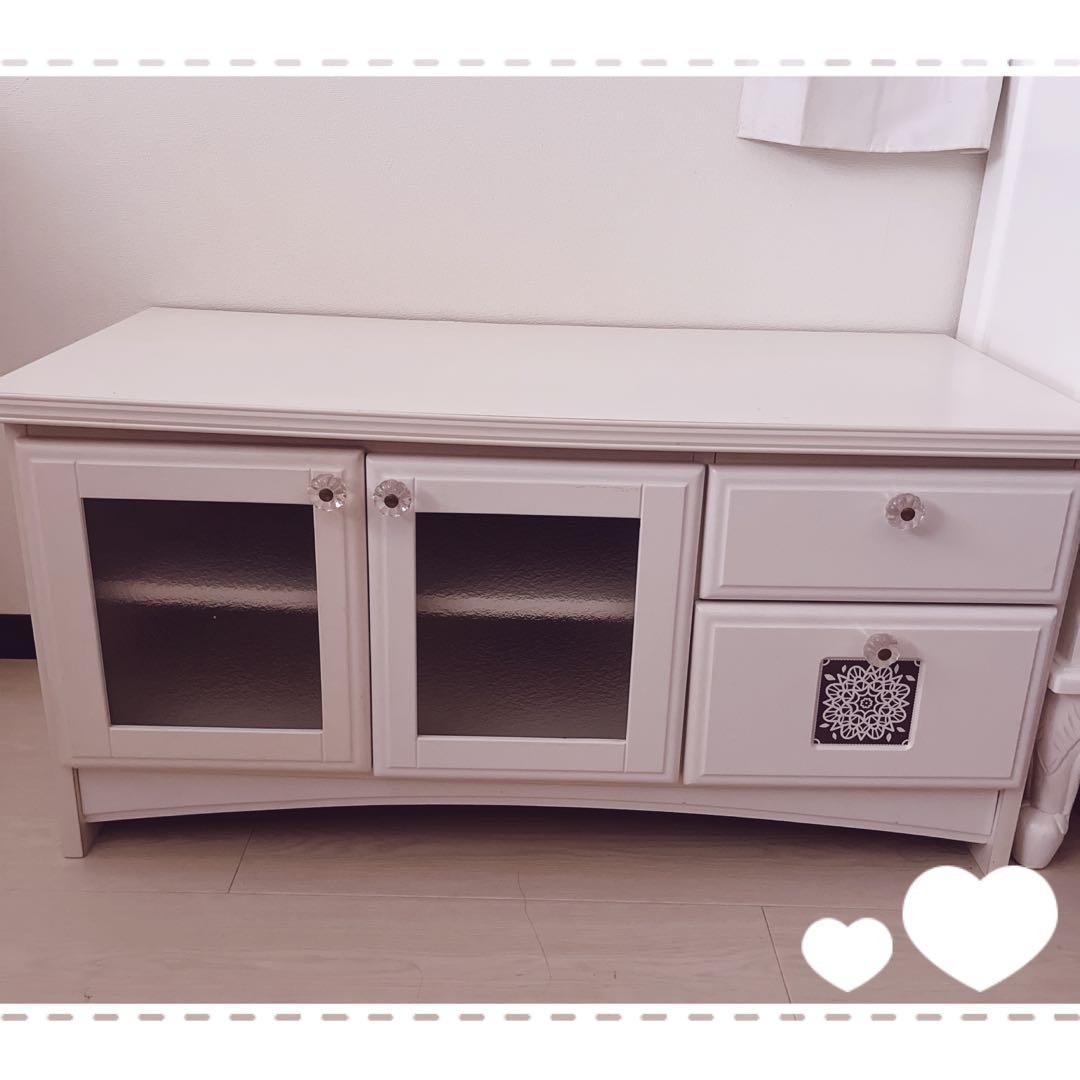 ホワイト テレビボード 姫系