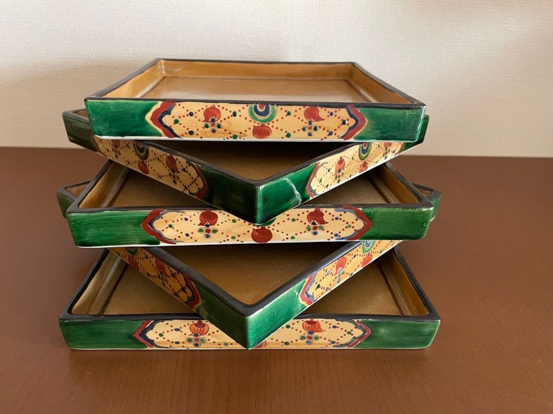 織部角皿 5枚セット