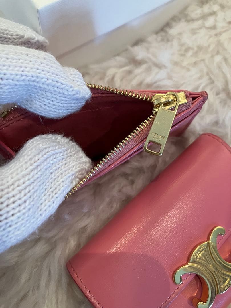 CELINE ピンク 三つ折り財布