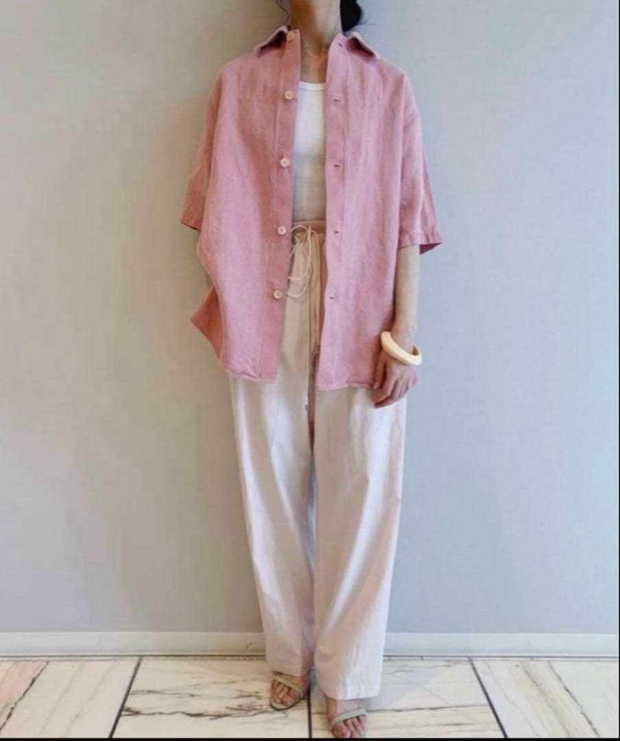 AURALEE WASHI SLEEVED SHIRTS ピンク　サイズ0