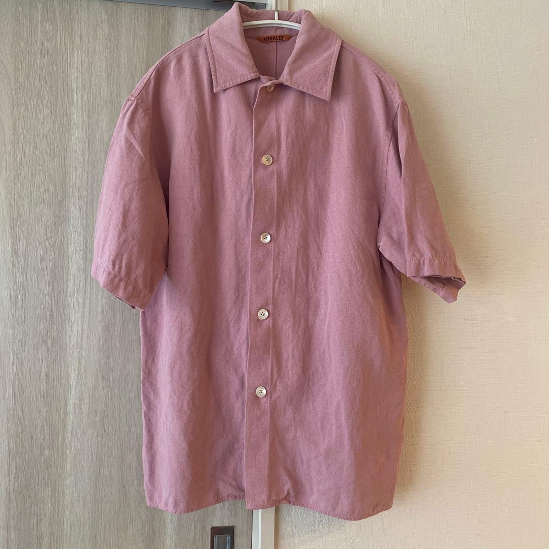 AURALEE WASHI SLEEVED SHIRTS ピンク　サイズ0