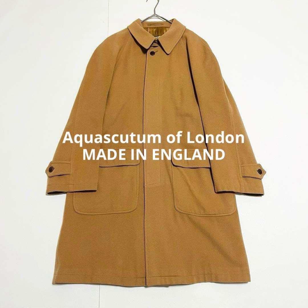 Aquascutum 英国製 ウールコート比翼 ステンカラー アクアスキュータム