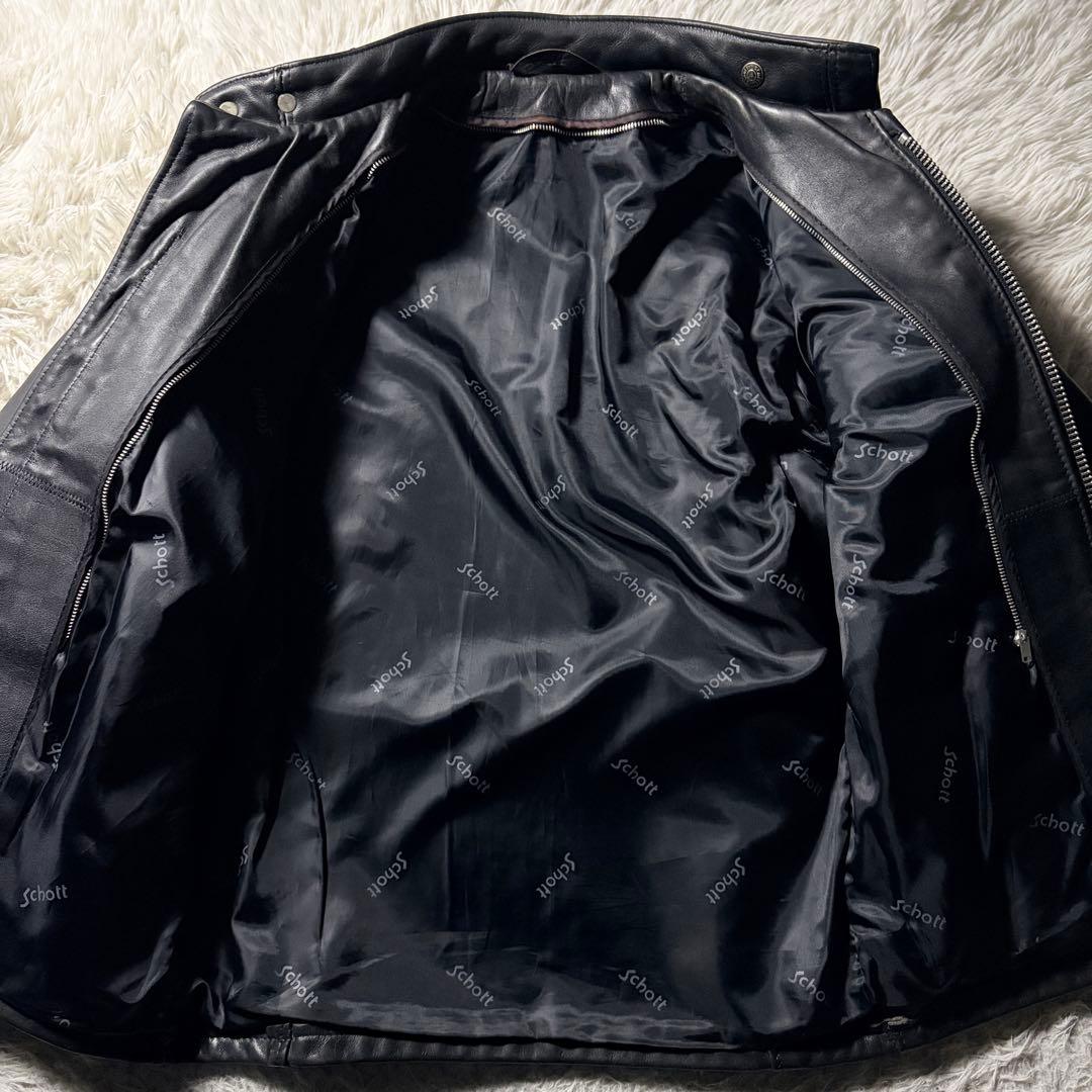 【米国製】schott ライダースジャケット　641 本革　ブラック　36