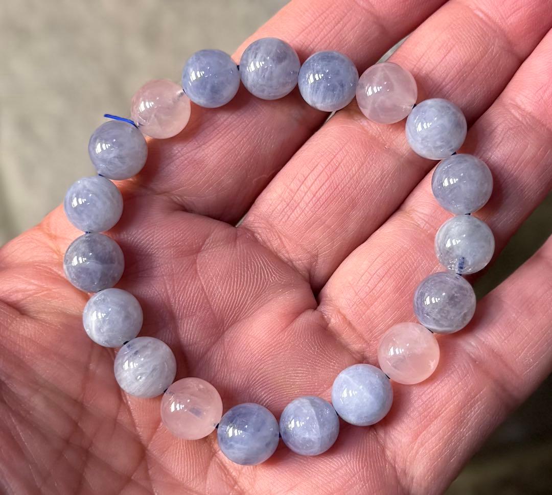 高品質ブルーローズクォーツ　10.9ミリ ⑤