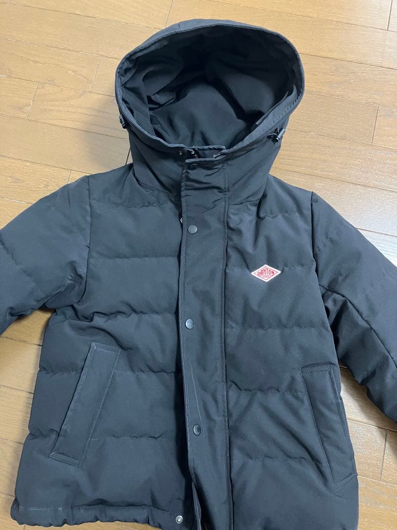 [urari] DANTON ファー付きダウンジャケット　ブラック　34