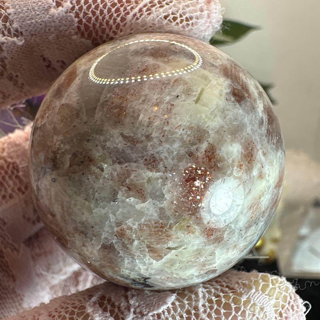サンムーンストーンスフィア♡パイライト♡シリカ共生♡No.1921