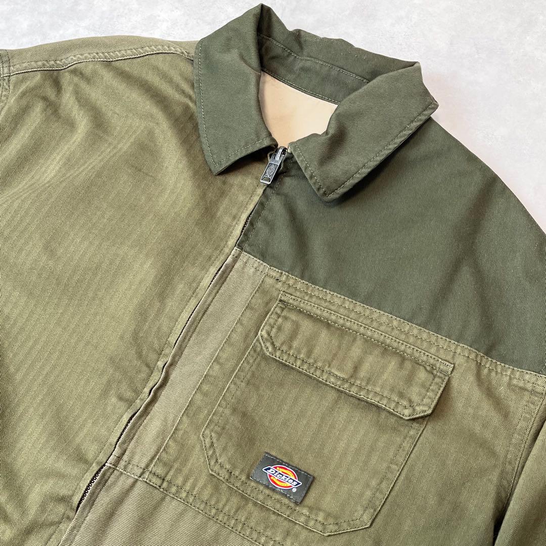 Dickies ヘリンボーン ワークジャケット リバーシブル カーキ ベージュ