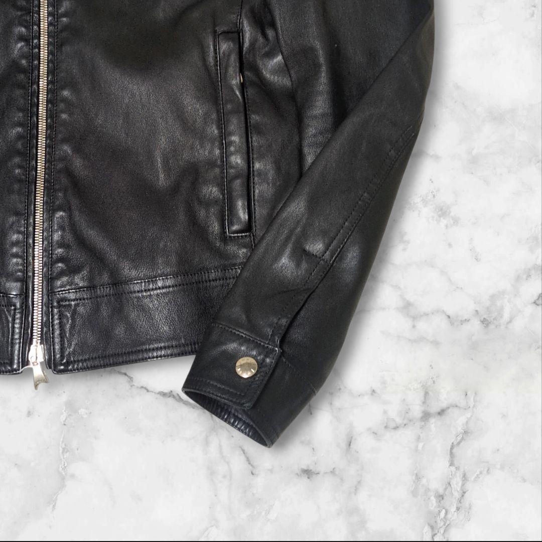 美品✨EMMETI JURI ゴールドジップ 黒 44 シングルライダース