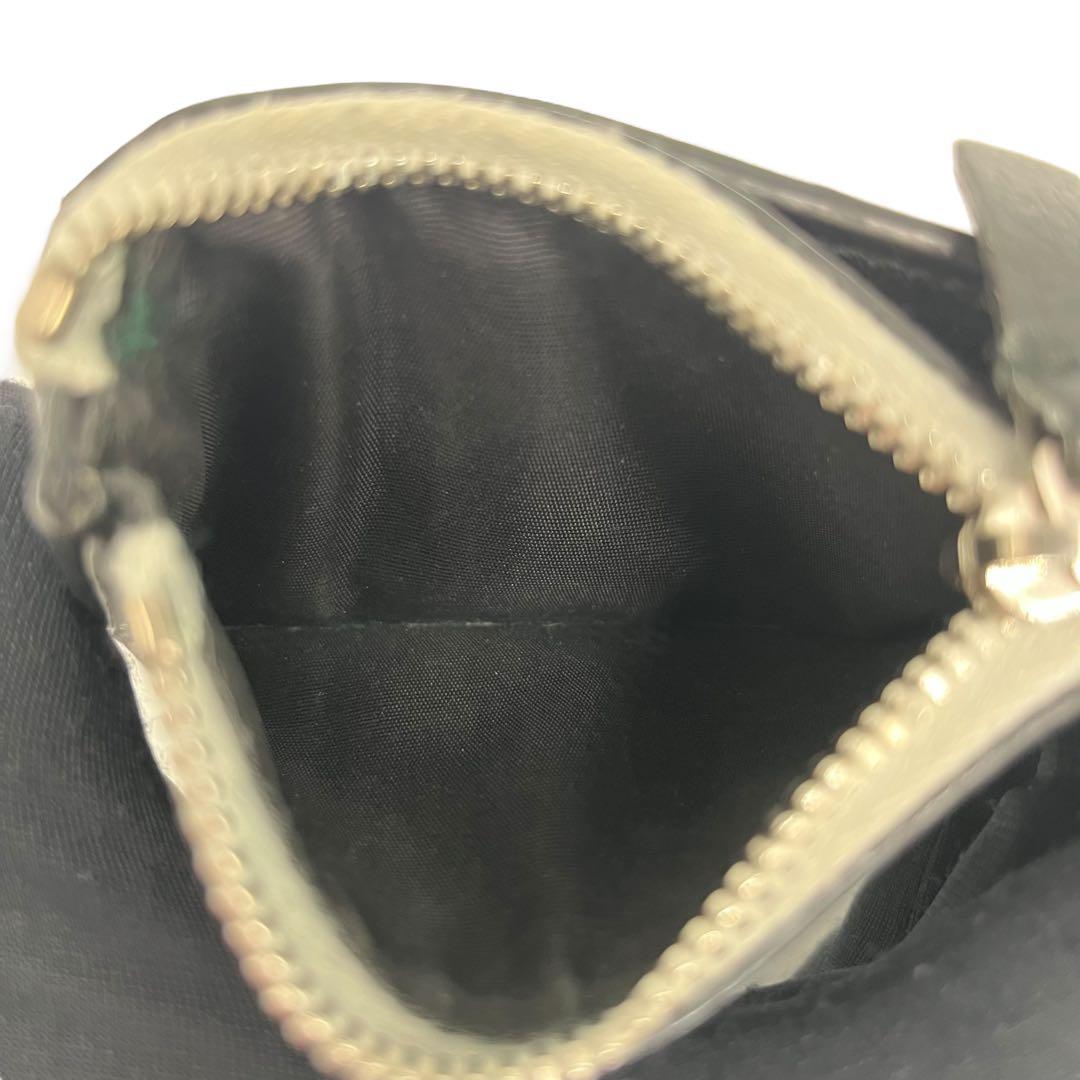 希少✨バレンシアガ フラグメントケース シワ加工 ロゴ刻印 バイカラー レザー