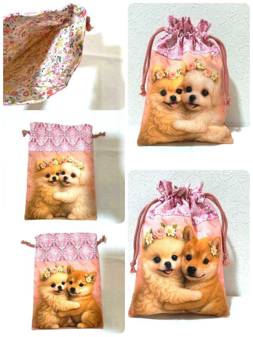 Yourelia様】ハンドメイドオーダー★犬猫★ポーチ&巾着&ハンカチ10点