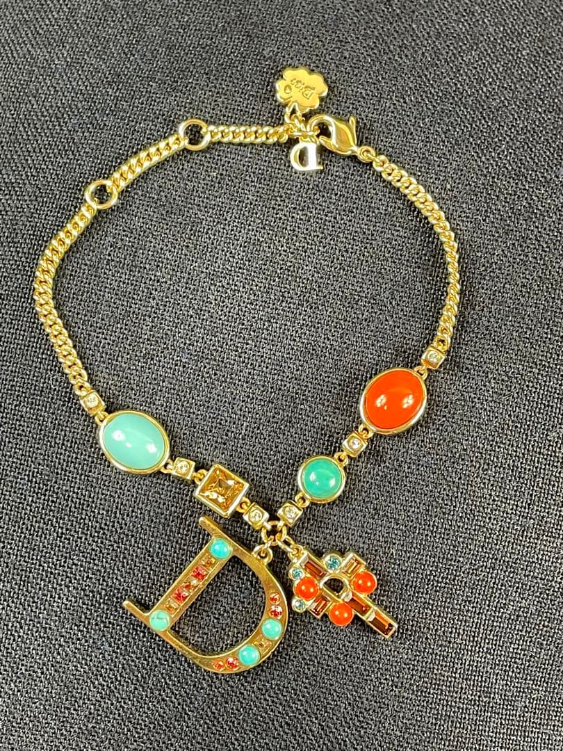 chistian Dior/ヴィンテージ.Dモチーフゴールドブレスレット