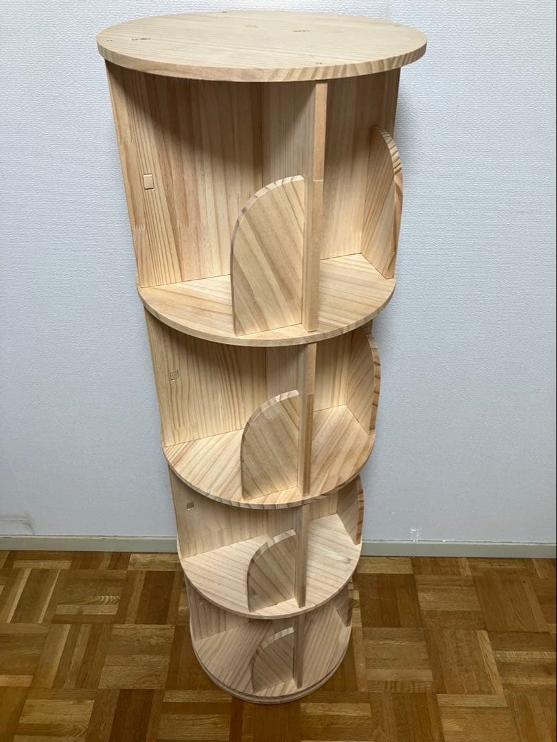 滋賀奈良引き取り希望　円柱型　回転木製本棚