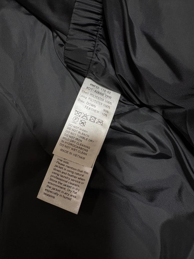 DOWN ダントン フード ダウンジャケット ブラック XS 新品タグ付