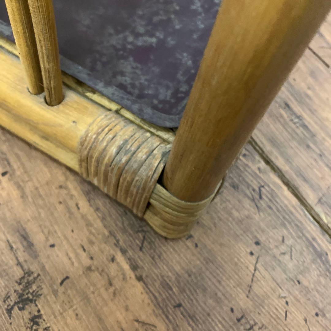 A-1 昭和レトロ ラタンスタンドミラー 姿見 傘立て 物掛け 古家具