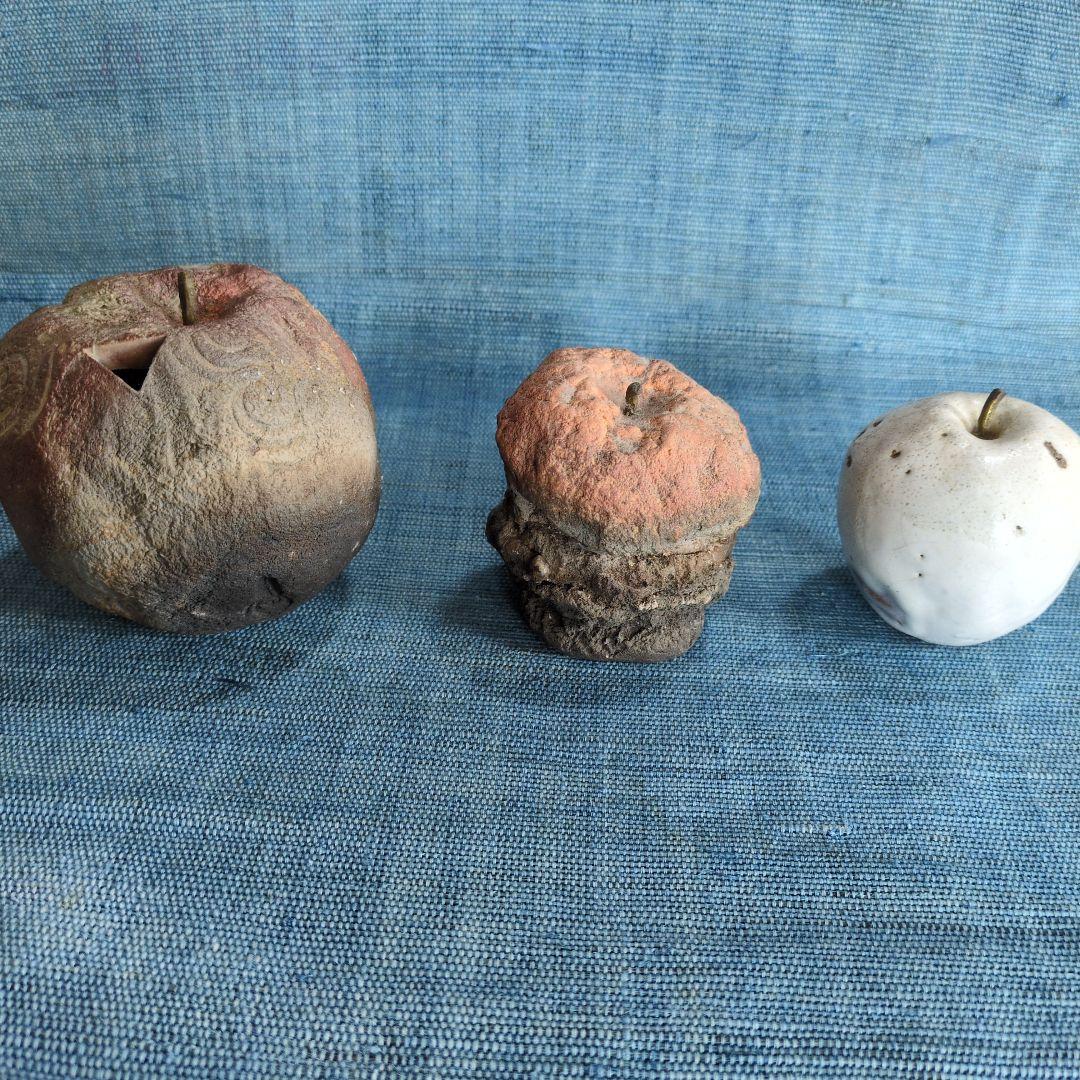 萩焼きりんごのオブジェ