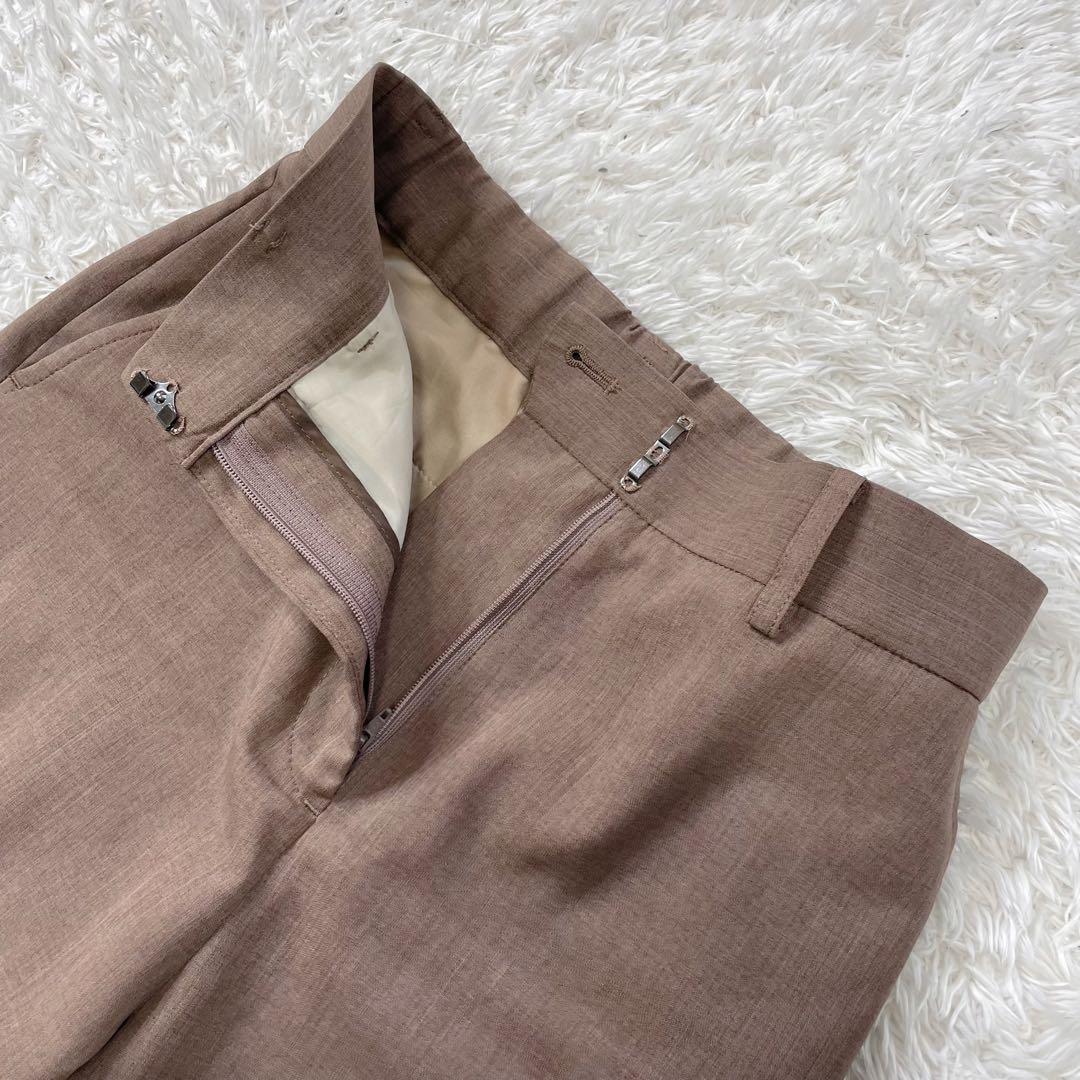 美品✨ ホワイト ノーカラー パンツ スーツ セットアップ 洗える 近年モデル