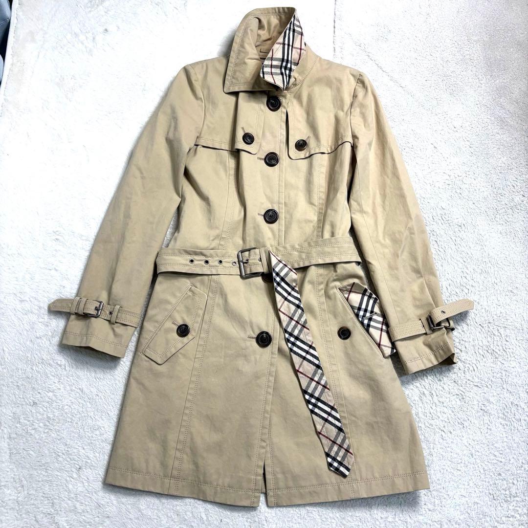 バーバリー ブルーレーベル大きいサイズ スプリングコート ノバチェック