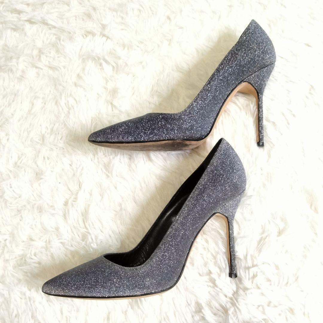 専用●【美品♡】マノロブラニク ポインテッドトゥパンプス シルバー グリッター