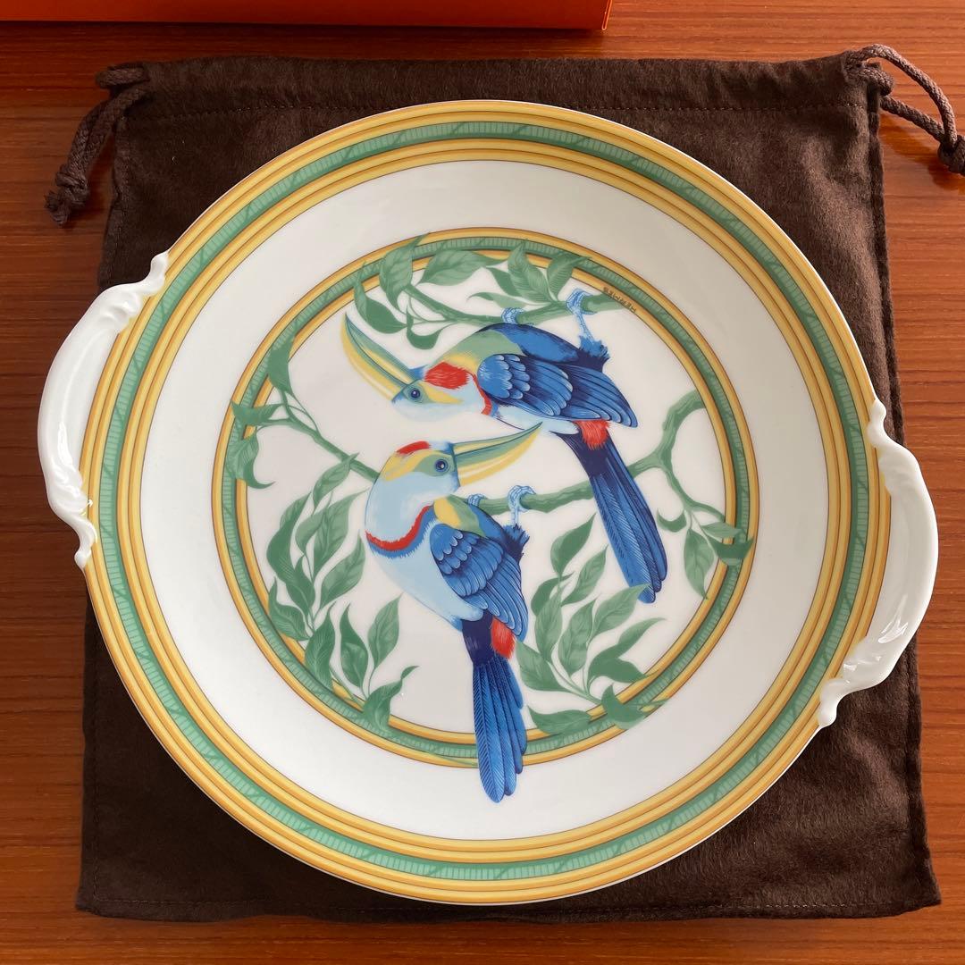 [未使用] HERMES エルメス　トゥカン　耳付ケーキプレート　28cm